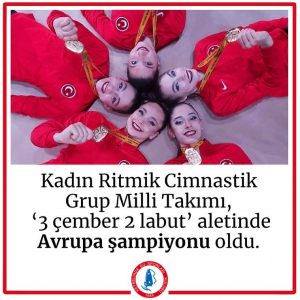 Kadın Ritmik Cimnastik Grup Milli Takımı, ‘3 Çember 2 Labut’ Aletinde Avrupa Şampiyonu Oldu!