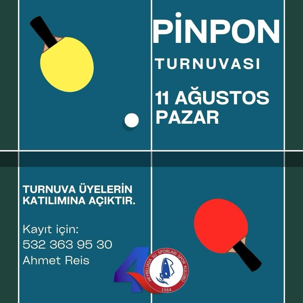 Pinpon turnuvasına kaydınızı yaptırmayı unutmayın 🏓